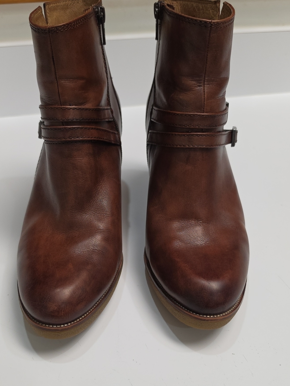 No Stress European Leather Ankle Booties–Comfort Memory Foam Insole – Size EU 40